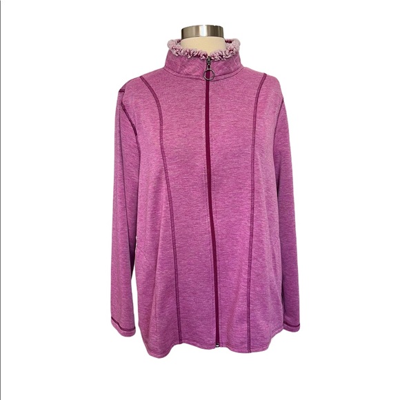 Cuddl Duds Jackets & Blazers - Cuddl Dud Adult Fleece Zip Up Sweater Size Large in Pink